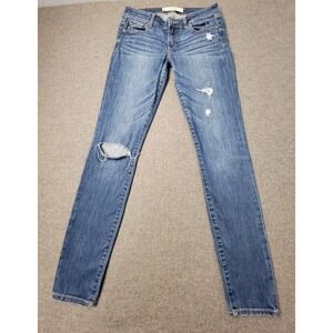 Abercrombie & Fitch Women's Jeans W27 L33 Skinny Distressed Blue Denim